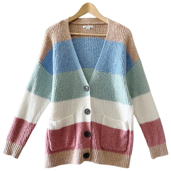 American Eagle Outfitters Sweaters - American Eagle Outfitters Cream Blue Multicolor Cardigan Sweater Size XS